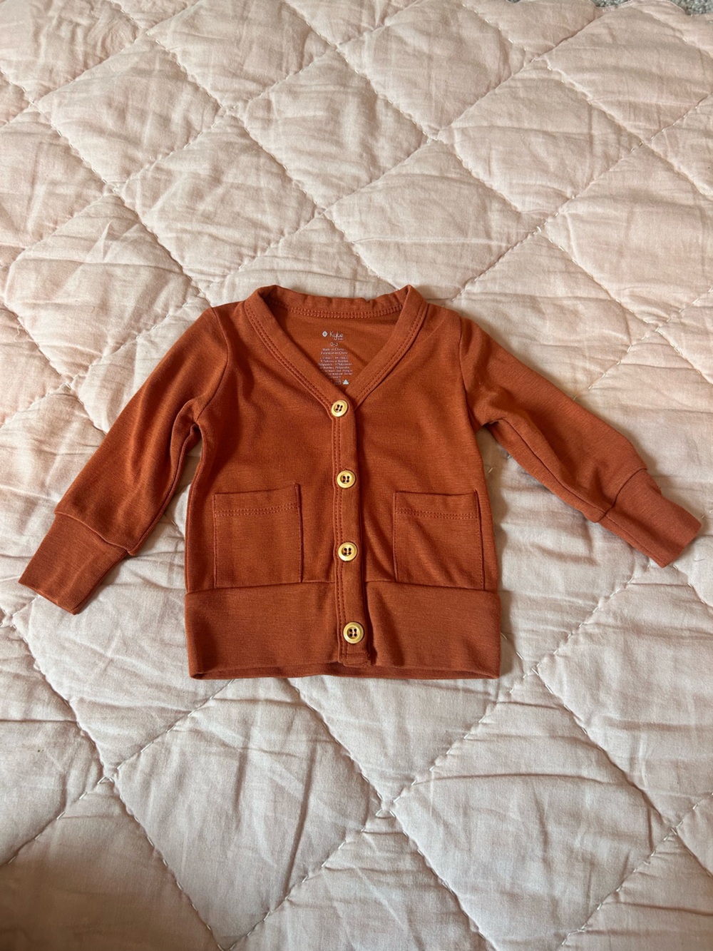 Kyte BABY Rust Orange Button-Front Cardigan